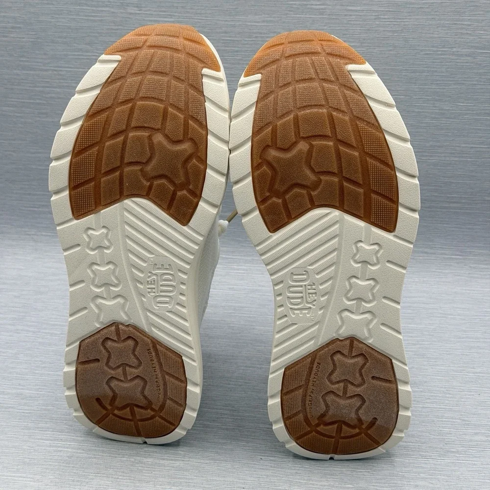Hey Dude Sirocco Men's 7 Shoes White Gum Loafers Neutrals Vacation Sport Casual